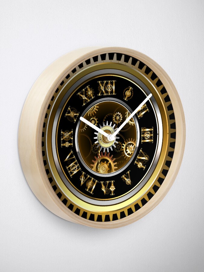 Steampunk Golden Retro Clock