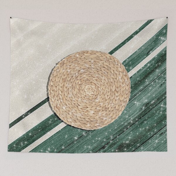 Item preview, Boho Retro Beach Wood Sand and Braided Woven Peacock Green Summer  designed and sold by Jolly-Yosei.