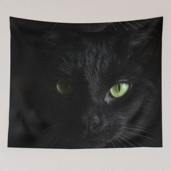 Item preview, Black Cat good luck Cats feline lovers horror green eyes designed and sold by Coolstuff4you71.