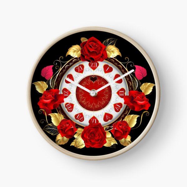 Artikel-Vorschau von Uhr mit Rosen, designt und verkauft von myTprint.