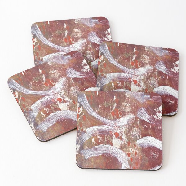 Item preview, Abstract Textured Brushstrokes - Red, Gold, and White designed and sold by hoganburleigh.