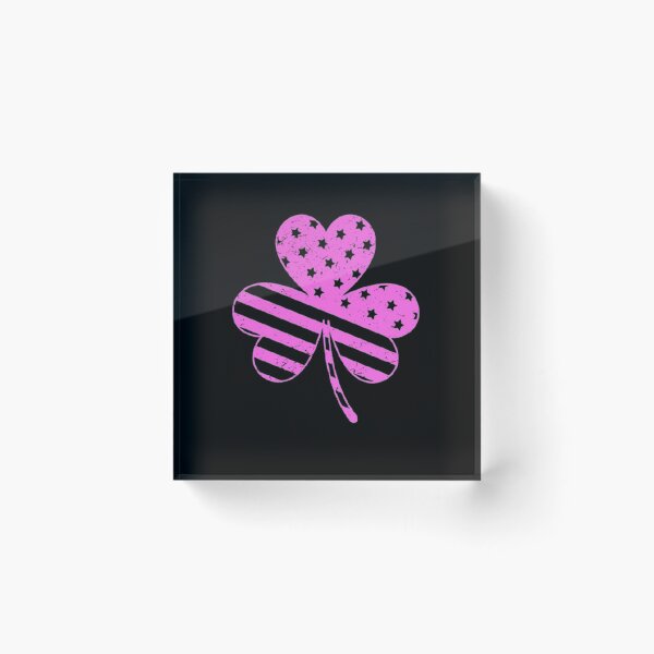 Item preview, Us America Flag Shamrock Clover - Vintage Pink Lucky 3 - Leaf Clover  designed and sold by AYACHI90.