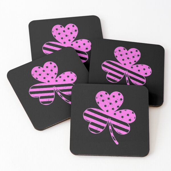 Item preview, Us America Flag Shamrock Clover - Vintage Pink Lucky 3 - Leaf Clover  designed and sold by AYACHI90.