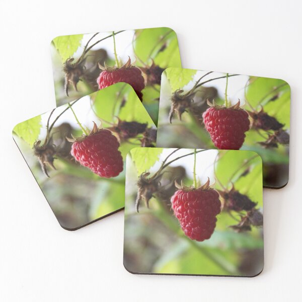 Item preview, a beautiful raspberry on a branch with a blurred background designed and sold by Mahirov Shop.