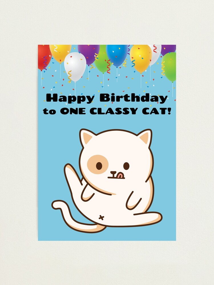 happy-birthday-to-one-classy-cat-funny-inappropriate-birthday-cards-photographic-print-for-sale-by-parkerzz-redbubble