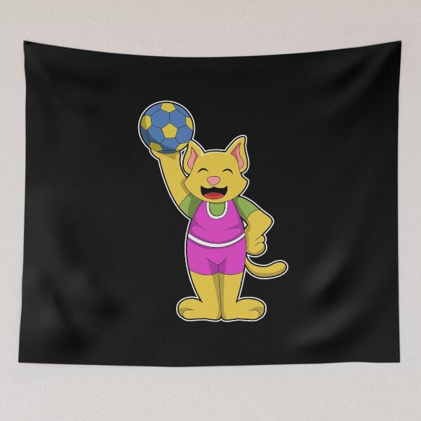 Item preview, Cat as Handball player with Handball designed and sold by Snabdesign84.