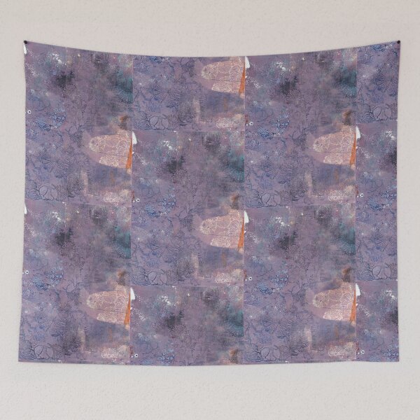 Item preview, Lilac Purple Abstract Floral Gelli Print designed and sold by hoganburleigh.