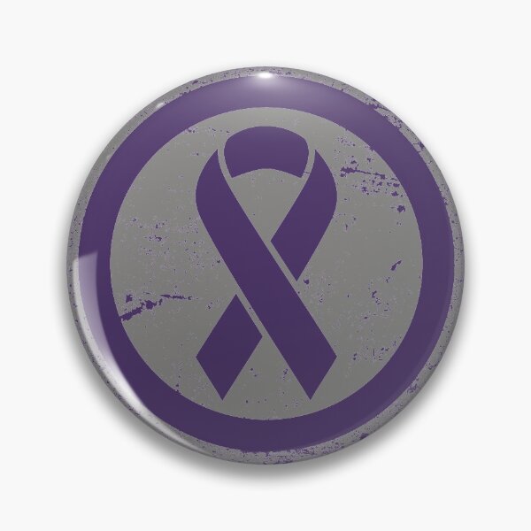 Vintage Awareness Purple Ribbon Pin