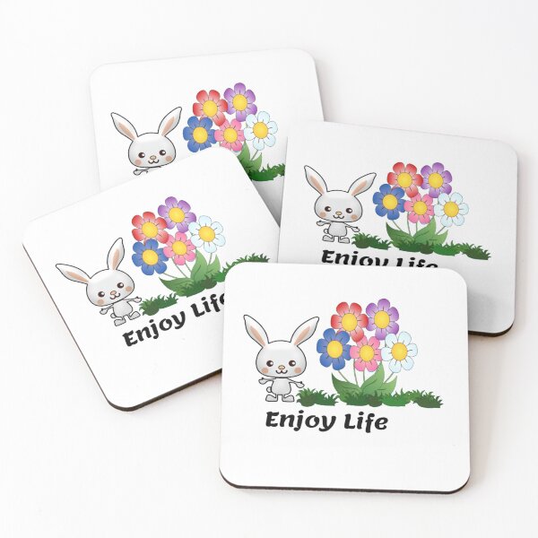 Item preview, Cute Rabbit  and  Flowers designed and sold by HappyLife4U.