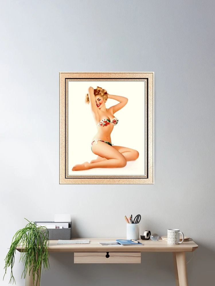 Bathing Suit Beauty by Edward Runci Pin-Up Girl Vintage Artwork Room Decor Poster Art Print