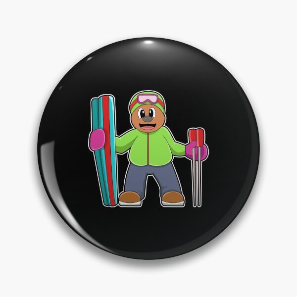 Item preview, Bear as Skier with Ski & Ski poles designed and sold by Snabdesign84.
