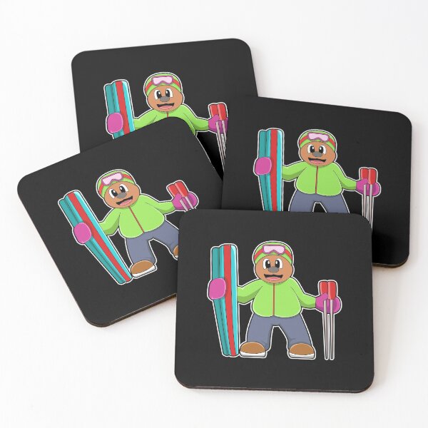 Item preview, Bear as Skier with Ski & Ski poles designed and sold by Snabdesign84.