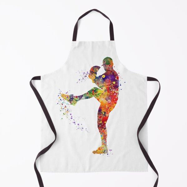 Item preview, Baseball Pitcher Boy Colorful Watercolor Silhouette designed and sold by LotusGifts.