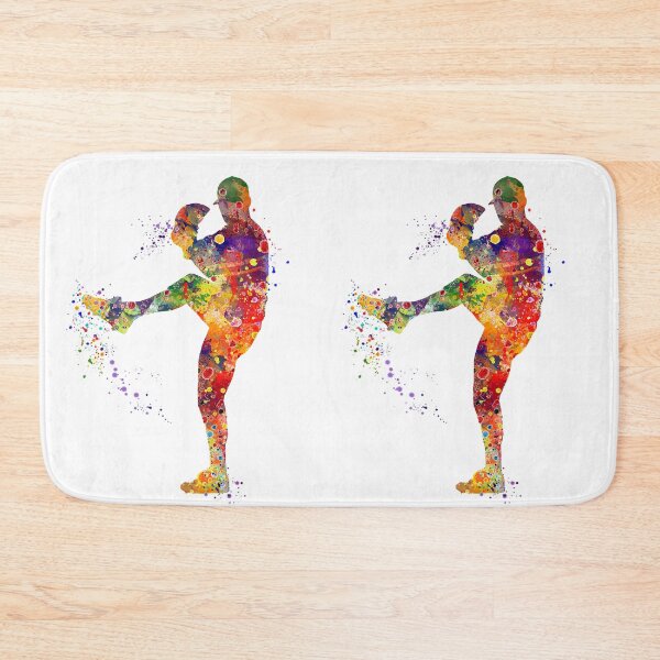 Item preview, Baseball Pitcher Boy Colorful Watercolor Silhouette designed and sold by LotusGifts.