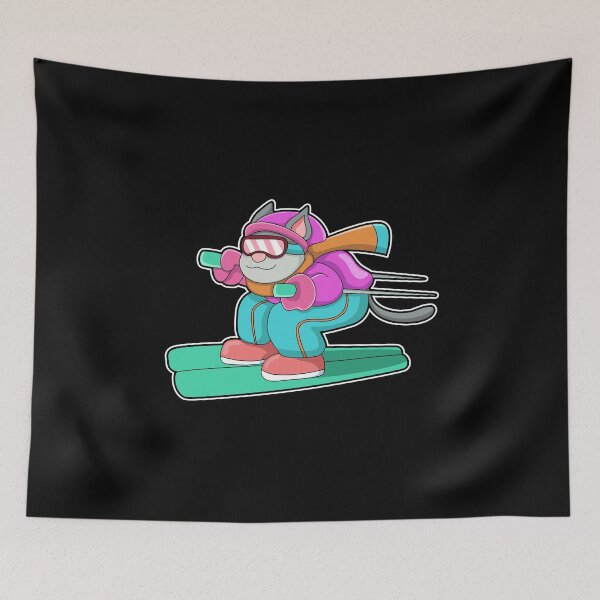Item preview, Cat as Ski jumper with Ski & Ski goggles designed and sold by Snabdesign84.