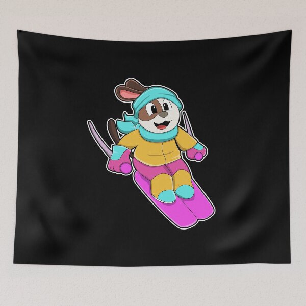 Item preview, Dog as Skier with Ski & Scarf designed and sold by Snabdesign84.