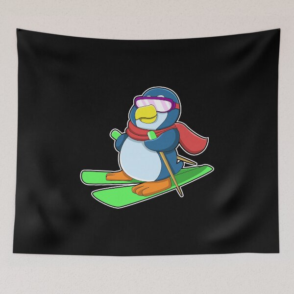 Item preview, Penguin as Skier with Ski Scarf & Sunglasses designed and sold by Snabdesign84.
