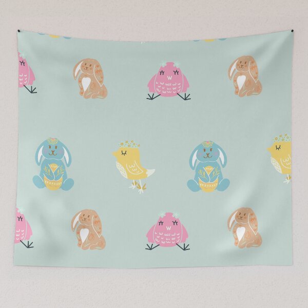 Item preview, Easter spring bunny and chick cute pattern designed and sold by TheWaterBirds.