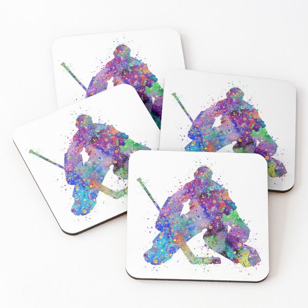 Item preview, Ice Hockey Boy Goalie Colorful Watercolor designed and sold by LotusGifts.