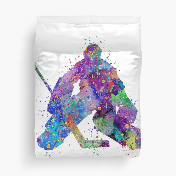 Item preview, Ice Hockey Boy Goalie Colorful Watercolor designed and sold by LotusGifts.