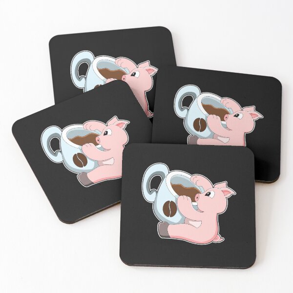 Item preview, Pig with Cup of Coffee designed and sold by Snabdesign84.