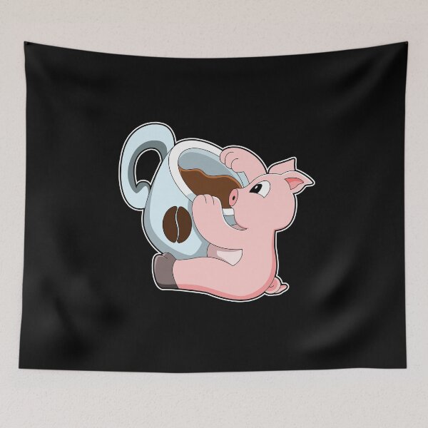 Item preview, Pig with Cup of Coffee designed and sold by Snabdesign84.