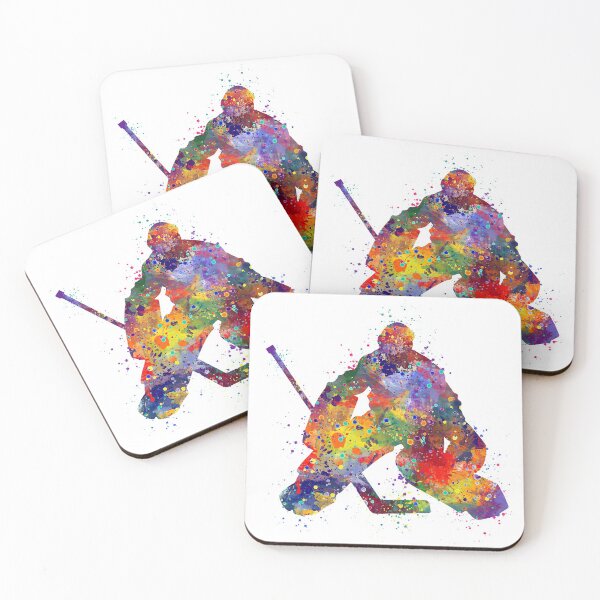 Item preview, Ice Hockey Goalie Boy Watercolor Silhouette designed and sold by LotusGifts.