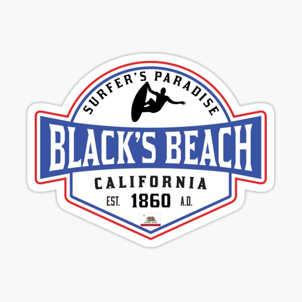Aperçu de l'œuvre SURF BLACK'S BEACH SAN DIEGO SURF CALIFORNIE SURFER'S PARADISE BEACH PLANCHE DE SURF LA JOLLA BLACKS créée et vendue par DESTINATIONS DECAL.