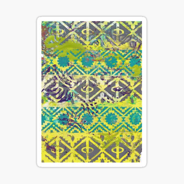 Aztec Abstract Vibrant Geometric Sticker