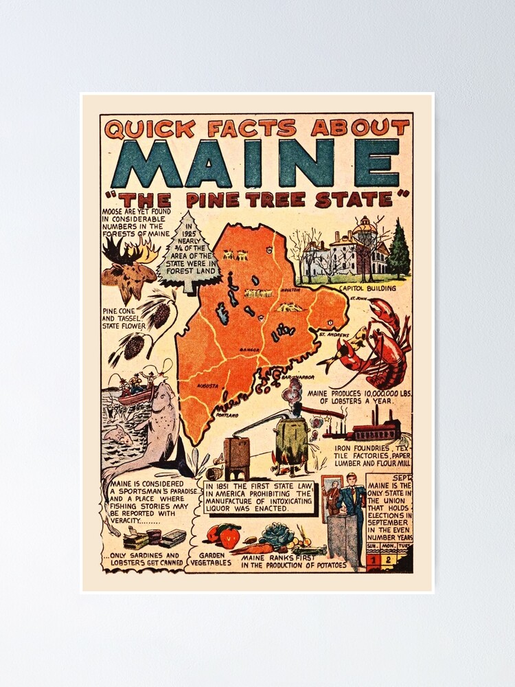 Maine Vintage Poster
