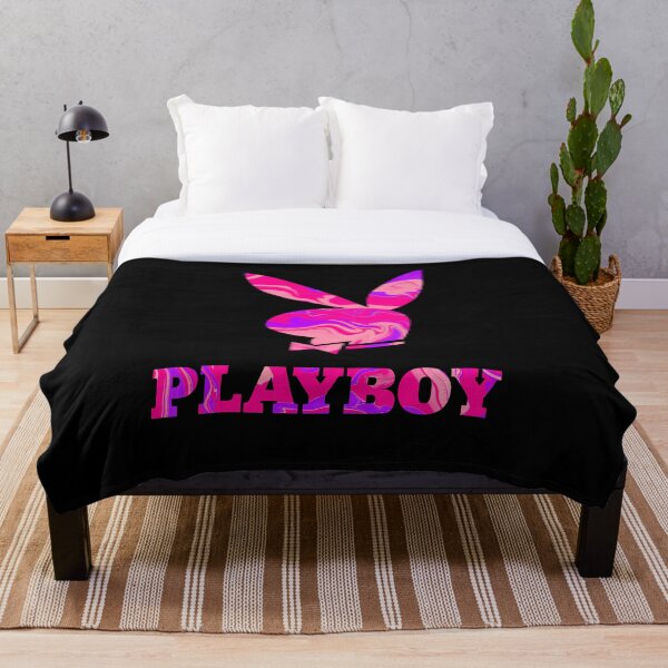 Playboy bunny aesthetics liquify funky cool y2k hot pink Throw Blanket