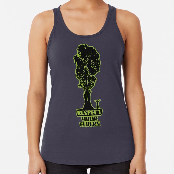 Respect Your Elders Man Admiring Tree Racerback Tank Top