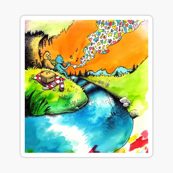 By A Stream Sticker