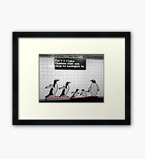 NYC Subway Penguins Framed Print