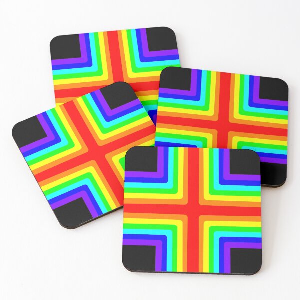 Item preview,  Abstract Squared Rainbow Stripes designed and sold by patternedprints.
