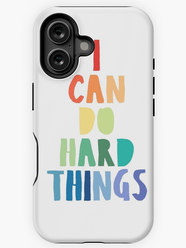 Thumbnail 1 von 4, iPhone-Hülle, Ich kann harte Dinge tun, druckbare Wandkunst, inspirierendes Zitat, Regenbogendruck, hart arbeiten Druck, Familienthemadruck, Back to School-Druck designt und verkauft von nocebee.
