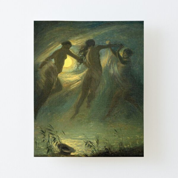 Mermaids - Josef Manés Le Noyé The Drowned 1867 Canvas Mounted Print