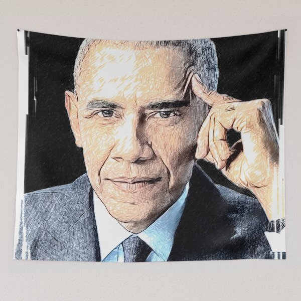 Item preview, Barack Obama Portrait Watercolors Sketch designed and sold by aventi24.