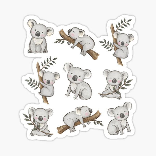 Cute Koalas Set Sticker