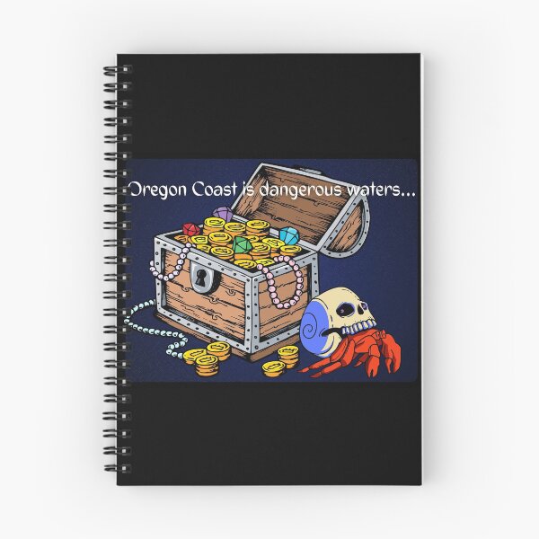 Item preview, Oregon Coast Is Dangerous Waters Skull Crab Treasure Chest Pirate Design designed and sold by DansDankDesigns.