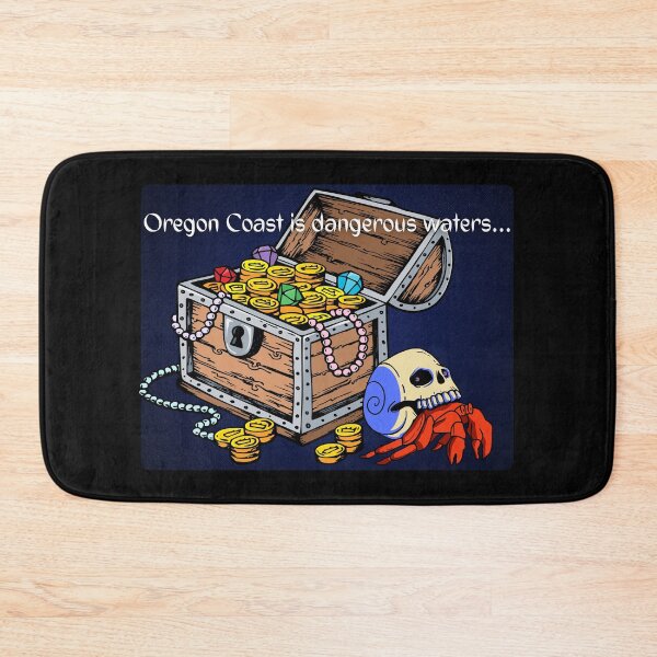 Item preview, Oregon Coast Is Dangerous Waters Skull Crab Treasure Chest Pirate Design designed and sold by DansDankDesigns.
