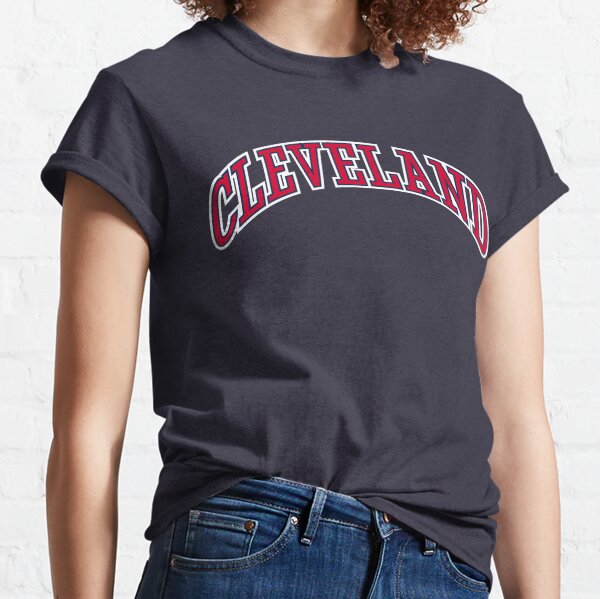 Cleveland, Arch Text - Navy Classic T-Shirt