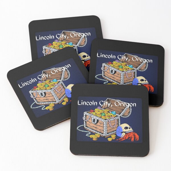 Item preview, Lincoln City Oregon Coast Skull Crab Treasure Chest Pirate Design designed and sold by DansDankDesigns.