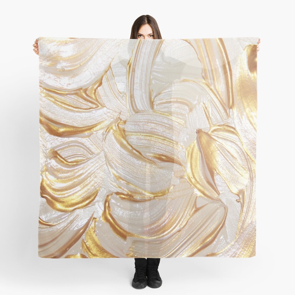 Cream & Gold Wet Paint Scarf