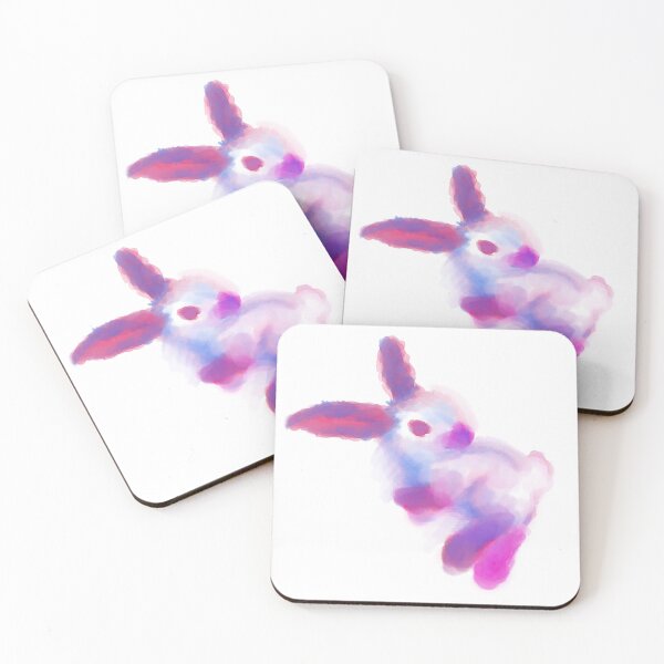 Item preview, Pink Pastel Watercolor Himalayan Rabbit Bunny Binky designed and sold by MiscibilityArt.