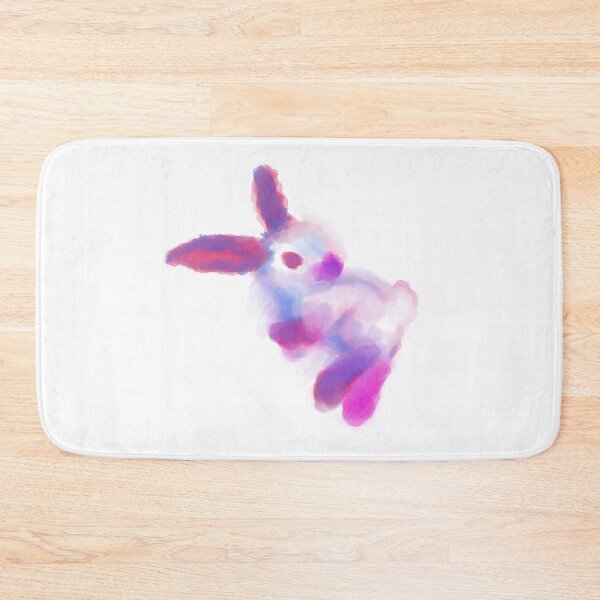 Item preview, Pink Pastel Watercolor Himalayan Rabbit Bunny Binky designed and sold by MiscibilityArt.