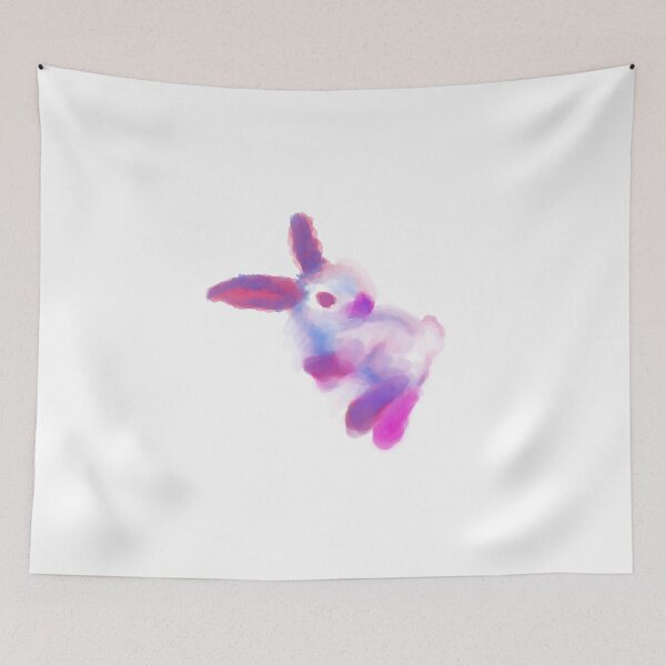 Item preview, Pink Pastel Watercolor Himalayan Rabbit Bunny Binky designed and sold by MiscibilityArt.