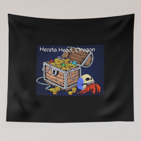 Item preview, Heceta Head Oregon Coast Skull Crab Treasure Chest Pirate Design designed and sold by DansDankDesigns.