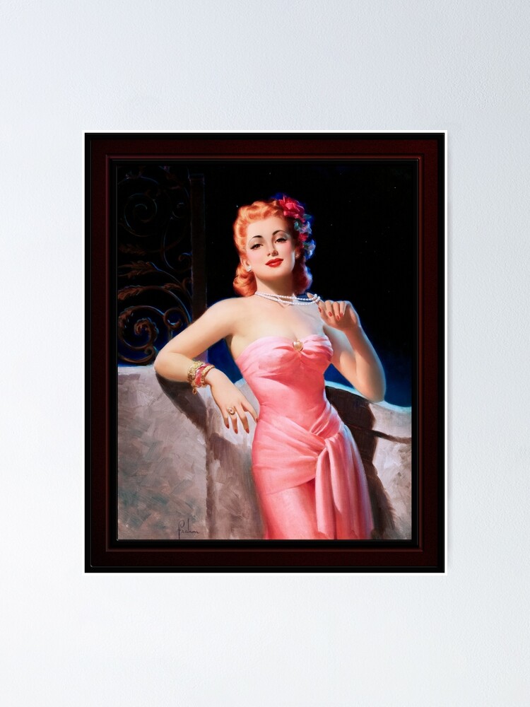 Schwüler Abend Glamour Von Art Frahm Pin Up Girl Vintage Artwork Poster Von Xzendor7 Redbubble 