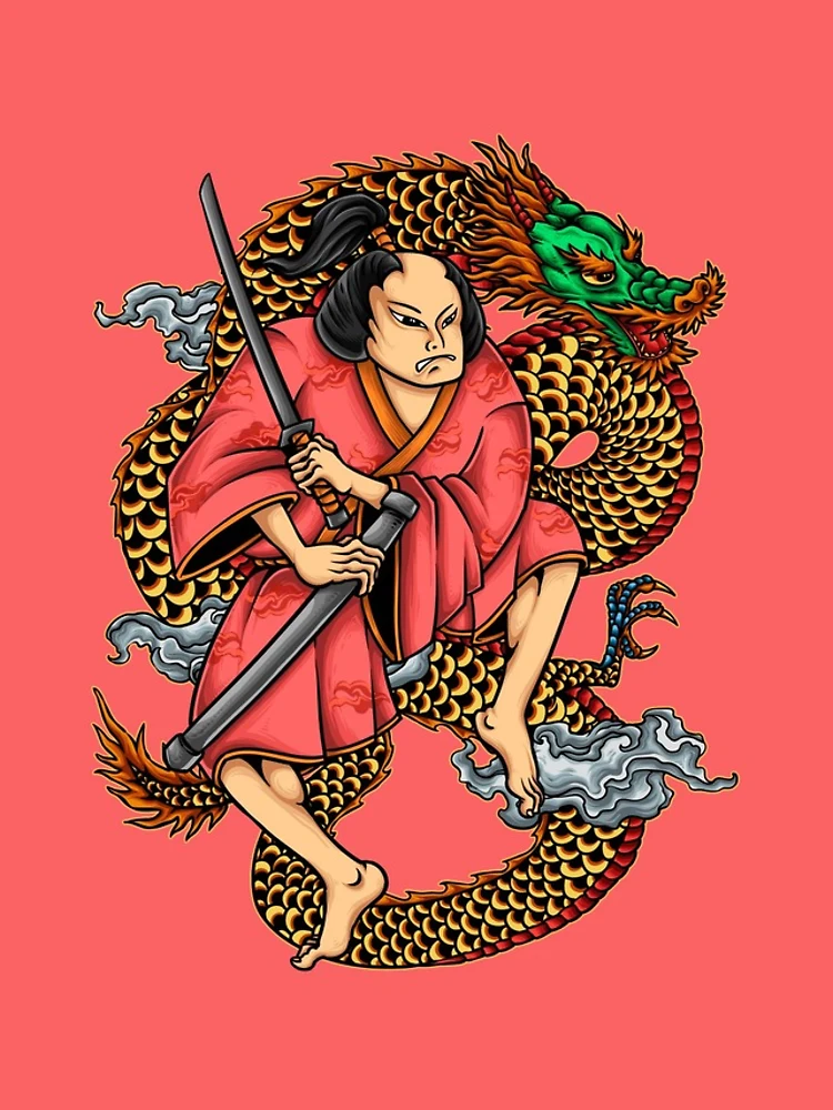 Thumbnail 4 of 4, iPhone Case, Samurai/Dragon designed and sold by RedsStickerShop.